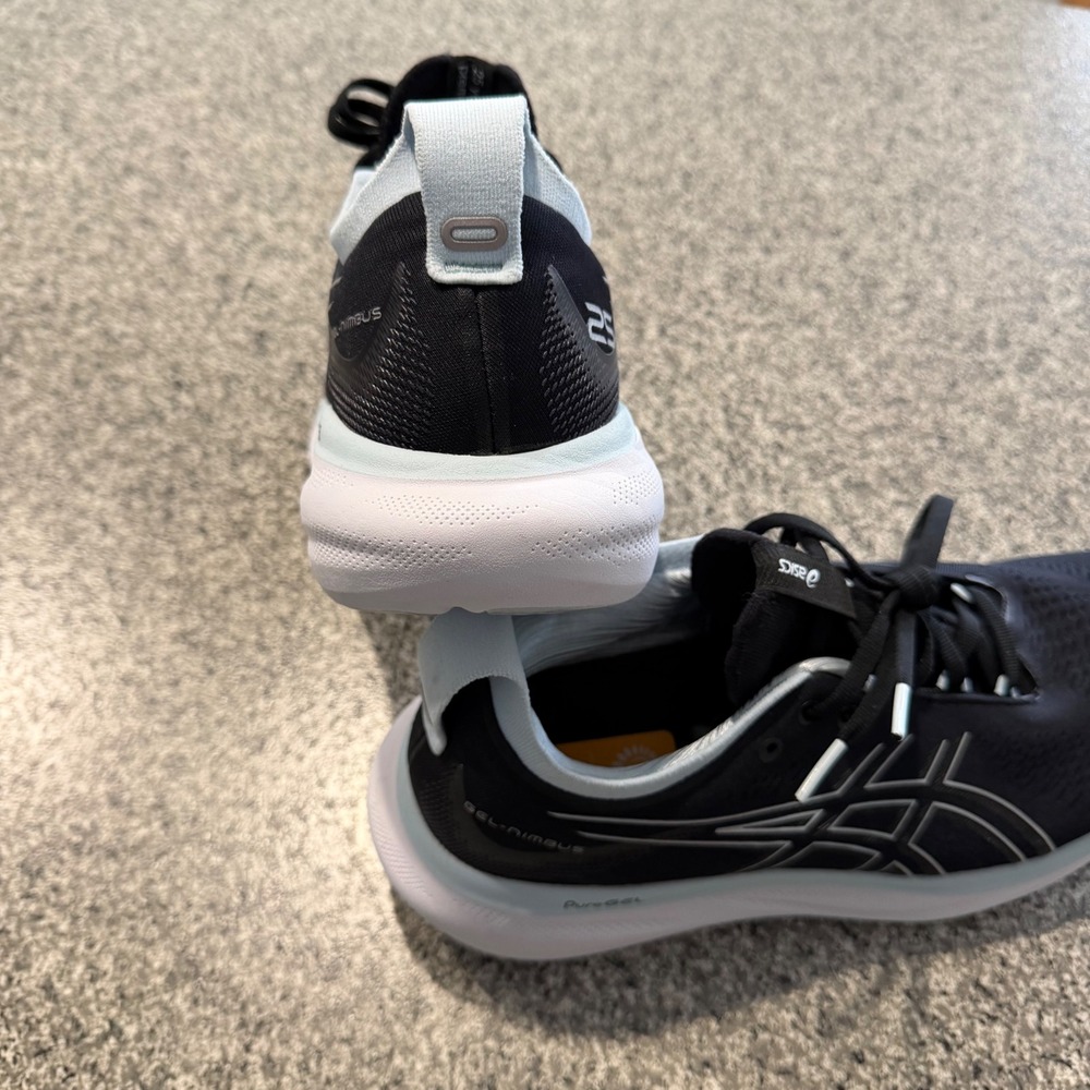 Asics Gel-Nimbus 25 Womens Running Shoes Black Pure Silver 1012B356 Size 11 - Picture 6 of 9